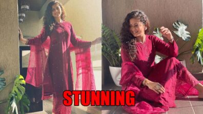 Karwa Chauth Special: Drashti Dhami looks simply stunning in red kurta and palazzo set, fans can’t stop praising