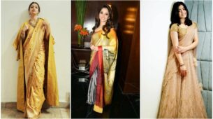 Keerthy Suresh, Tamannaah Bhatia and Rashmika Mandanna show the world how to carry a golden saree with charm and elegance, see pics