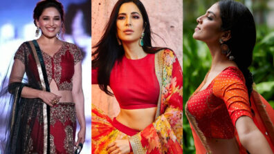 Madhuri Dixit, Katrina Kaif and Malavika Mohanan are here to stab our hearts with their red lehenga avatars, are you in love already?