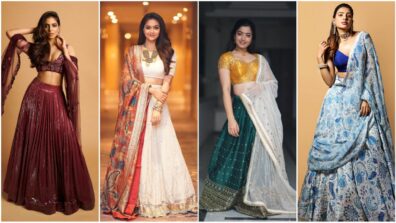 Malavika Mohanan, Keerthy Suresh, Rashmika Mandanna and Samantha Ruth Prabhu make a bold fashion statement in modern-day high-chic printed lehengas, are you feeling the heat yet?