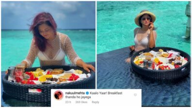 Maldives getting hotter baby: Rashami Desai enjoys lavish breakfast by the pool, Nakuul Mehta gets cheeky saying, ‘breakfast thanda ho jayega’