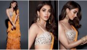 More Ruffles The Merrier! Pooja Hegde Looks Exquisitely Pretty In Her Ruffle Saree And Strappy Mirror Work Blouse, See Pics
