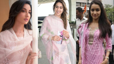 Nora Fatehi, Sara Ali Khan and Shraddha Kapoor’s eternal love affair and bonding with simplistic pink kurti designs, see viral pics