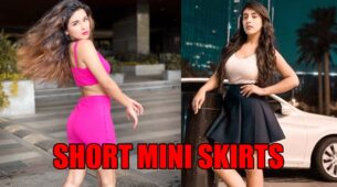 Oh so hot: Avneet Kaur and Sameeksha Sud raise the mercury levels in their short mini skirts, take cues