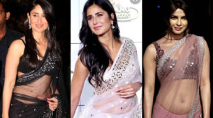 Old Is Gold: Times when Kareena Kapoor, Katrina Kaif and Priyanka Chopra flaunted their curvaceous midriffs in super hot embellished transparent saree designs
