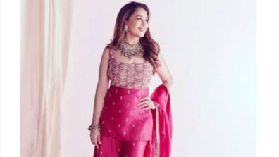 OMG: The Cost Of Madhuri Dixit Gorgeous Pink Sharara Will Simply SHOCK You, Any Guesses?