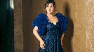 Photos: Social Media Sensation Ashnoor Kaur Looks Fantabulous In This Blue Dramatic Sleeves Gown; Take A Look