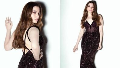 Sequin Ensemble! Tamannaah Bhatia Flaunts Her Envious Curves In A Plum Dress; We Are In Awe Of The Sartorial Pick