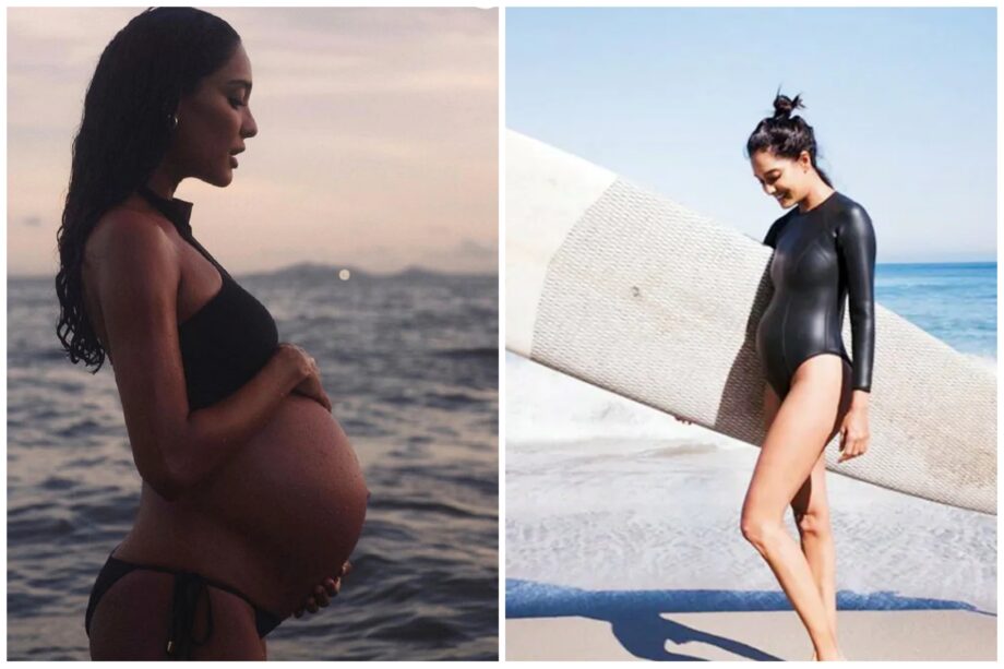 Take A Look At Bollywood Mommies’ Maternity Fashion Goals In Black Swimsuit: From Anushka Sharma To Neha Dhupia - 1