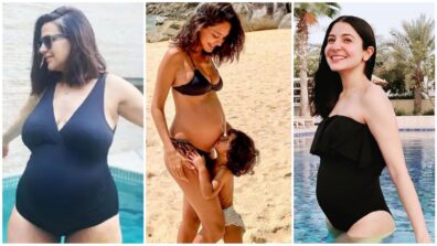 Take A Look At Bollywood Mommies’ Maternity Fashion Goals In Black Swimsuit: From Anushka Sharma To Neha Dhupia