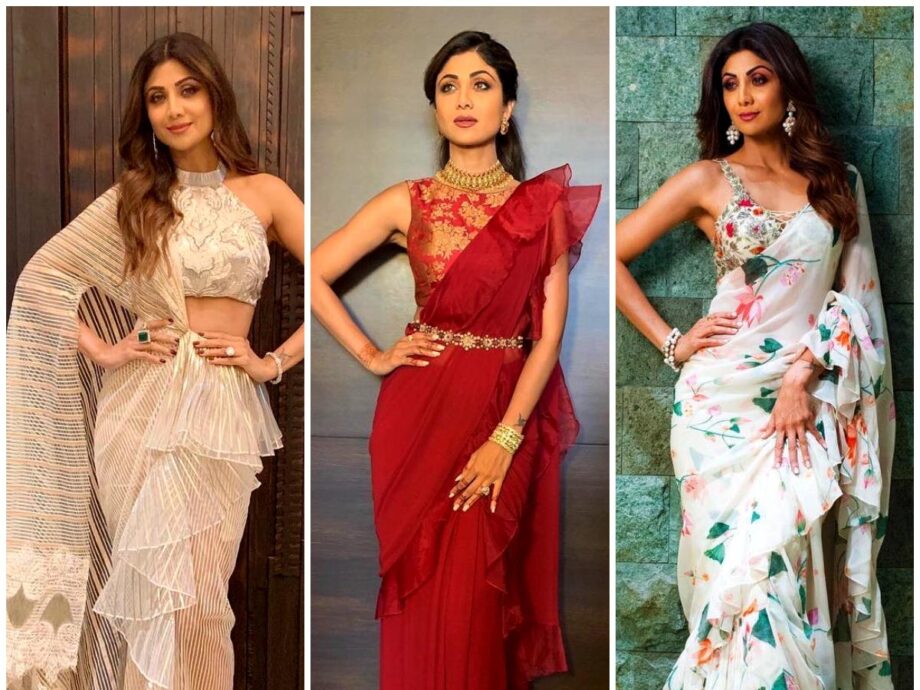 Trendsetter! Shilpa Shetty Kundra, Madhuri Dixit, Katrina Kaif: Which Celeb Approved Modern Twist To Drape Your Saree Do You Like The Most? - 0