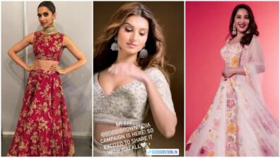 Uff Teri Adaa: Deepika Padukone, Tara Sutaria and Madhuri Dixit shine bright like diamonds in special handcrafted Indo-Western lehengas, check ASAP