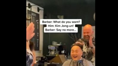 Video: A Man Asks The Barber To Give Him A Haircut Like North Korean Leader Kim Jong Un; The Latter Can’t Control His Laughter