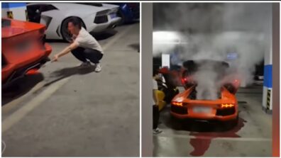 Viral Video: Instead Of Using Gas, A Chinese Man Decides To Cook Meat With The Help Of His Lamborghini; It Didn’t End Well