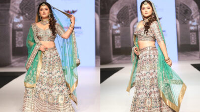 What A Beautiful Model: Bigg Boss 13 hottie Rashami Desai walks the ramp in a plunging neckline multi-printed lehenga choli, see viral pic