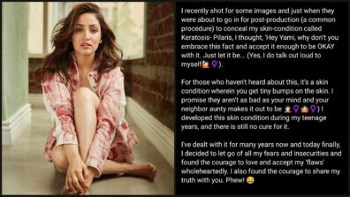 Yami Gautam reveals she’s dealing with ‘keratosis pilaris’ skin condition, deets inside