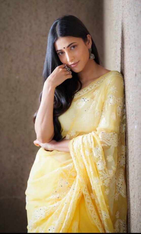 Shruti Haasan’s Noteworthy Looks In Her Chikankari Saree, Take Inspiration - 0