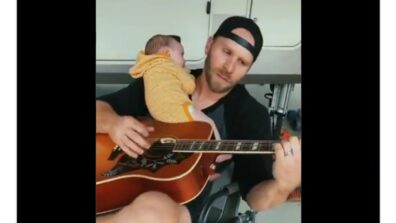 A Heartwarming Video Of A Father Strumming Guitar For His Infant Baby Is Making Netizens Emotional, Watch Here