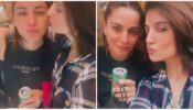 Ahead of her big wedding, Shraddha Arya enjoys a drink with her ‘jaan’