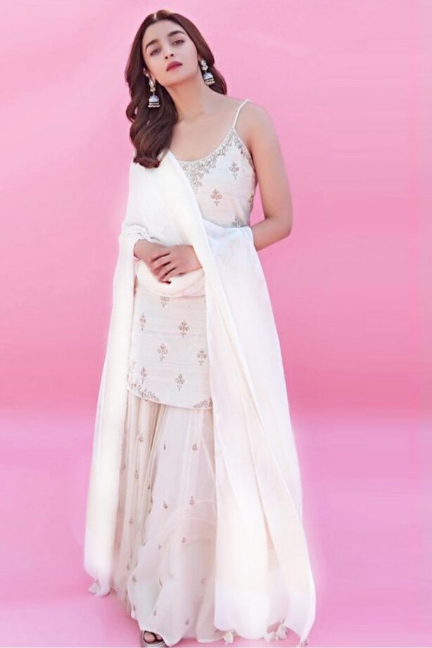 Alia Bhatt To Madhuri Dixit Nene: Celeb Approved White Ethnic Looks For Your Occasion - 0