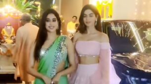 Anil Kapoor Diwali Party Inside Video: Janhvi and Khushi Kapoor arrive in style in deep-neck hot traditional outfits, see viral footage