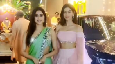 Anil Kapoor Diwali Party Inside Video: Janhvi and Khushi Kapoor arrive in style in deep-neck hot traditional outfits, see viral footage