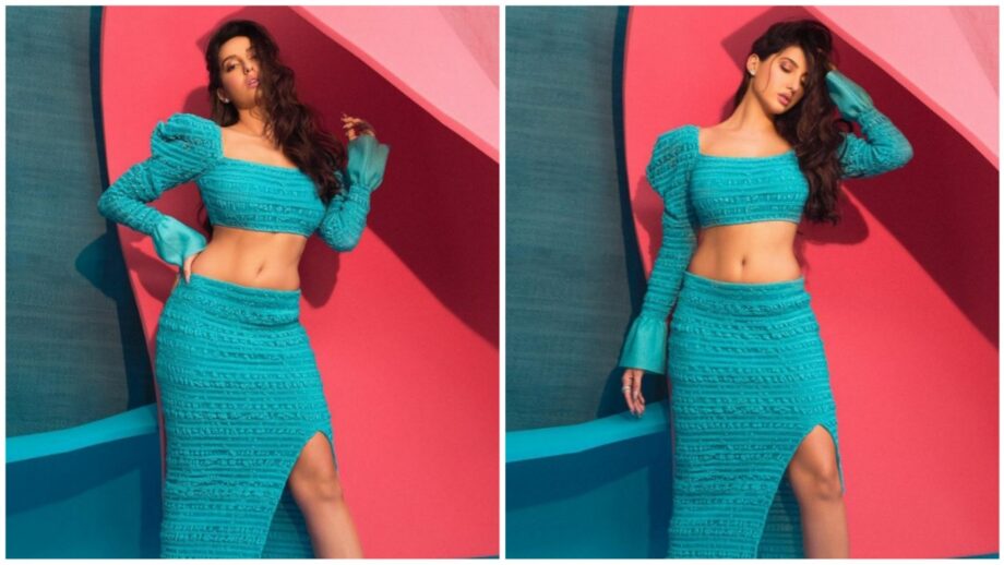 Blue Lagoon Baby: Nora Fatehi flaunts her curvaceous waist and hourglass figure, fans go bananas 509019
