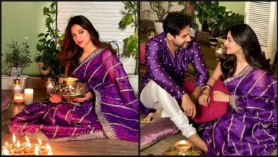 Cutest Couple Indeed: ‘Yummy Mummy’ Nusrat Jahan and boyfriend Yash Dasgupta twin in purple, celebrate a ‘romantic’ Diwali together