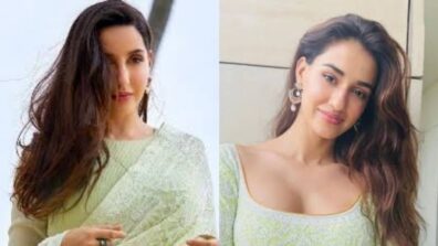 Desi Love At Its Fabulous Best! Nora Fatehi Vs Disha Patani: Whose Pastel Green Anarkali Suit Would You Add To Your Buying List?