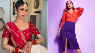 Fashion Beauties: Mouni Roy turns queen in red, Hina Khan is Boss Bold Babe in orange shirt and pencil skirt