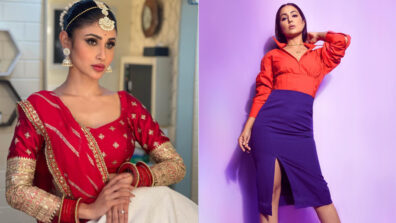 Fashion Beauties: Mouni Roy turns queen in red, Hina Khan is Boss Bold Babe in orange shirt and pencil skirt