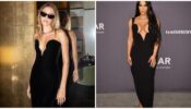 Fashion Face-Off: Kim Kardashian Vs Hailey Bieber: Who Wore The Black Plunging Dress Better?