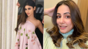 Fashion Faceoff: Mouni Roy’s sensuous pink floral halter neck dress vs Hina Khan’s adorable no-makeup look in turtle-neck sweatshirt
