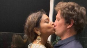Viral Alert: Shriya Saran and hubby Andrei Koscheev liplock during Diwali party while dancing, see leaked moment