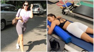 Flaunt your hot curvaceous body the Nora Fatehi and Pooja Hegde style in bralettes and bodycon shorts to raise the oomph