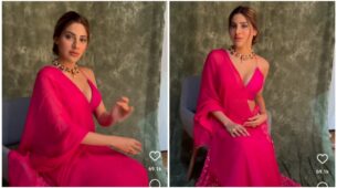 Nikki Tamboli does a Nora Fatehi in style, sets the oomph quotient going in deep-neck red blouse