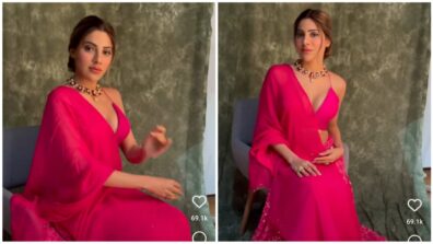 Nikki Tamboli does a Nora Fatehi in style, sets the oomph quotient going in deep-neck red blouse