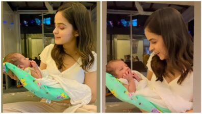 How Cute: Palak Sindhwani cuddling with a baby, reveals Samay Shah is Lucky Mamu