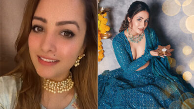 Hunting for the quintessential printed outfit and heavy jewellery style this festive season? Take cues from ‘desi babes’ Hina Khan and Anita Hassanandani