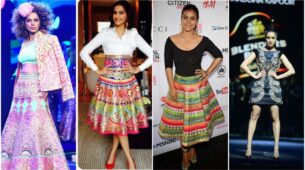 In love with Manish Arora special handcrafted printed outfits? Kangana Ranaut, Sonam Kapoor, Kajol and Shraddha Kapoor are your ‘vogue queens’
