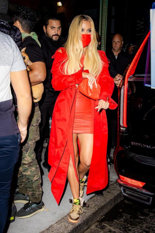 In Pics: Khloe Kardashian In Red Hot Leather Outfit For SNL After Party Will Make Your Eyes Pop - 0