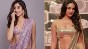 Janhvi Kapoor’s Purple Glittery Saree Or Kiara Advani’s Golden Glittery Saree: Which One Would You Have For Yourself? Vote Now