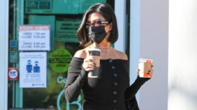 Kourtney Kardashian Sets The Internet On Fire In Black Mini Dress With Knee-High Boots