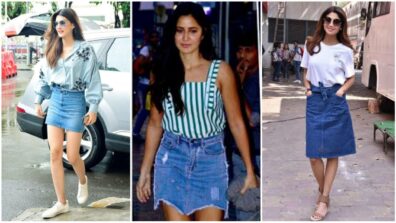 Kriti Sanon, Katrina Kaif and Shilpa Shetty prove they are the hottest in blue denim midi skirts, crushing already?