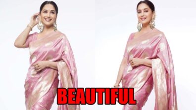 Madhuri Dixit Is All Smiles In Beautiful Pink Silk Saree: See Pics