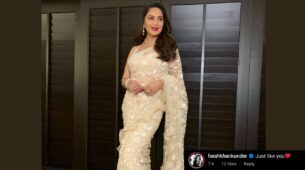 Madhuri Dixit turns wowzie in sequinned saree, Farah Khan in love