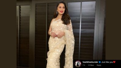 Madhuri Dixit turns wowzie in sequinned saree, Farah Khan in love