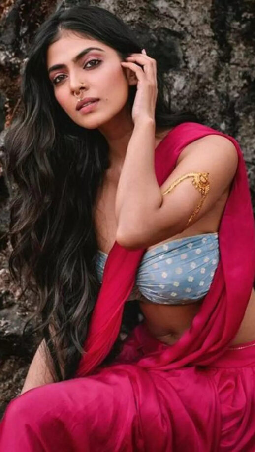 Malavika Mohanan Goes Fierce Warrior Style In No Blouse Only Saree Look: See Pic - 0