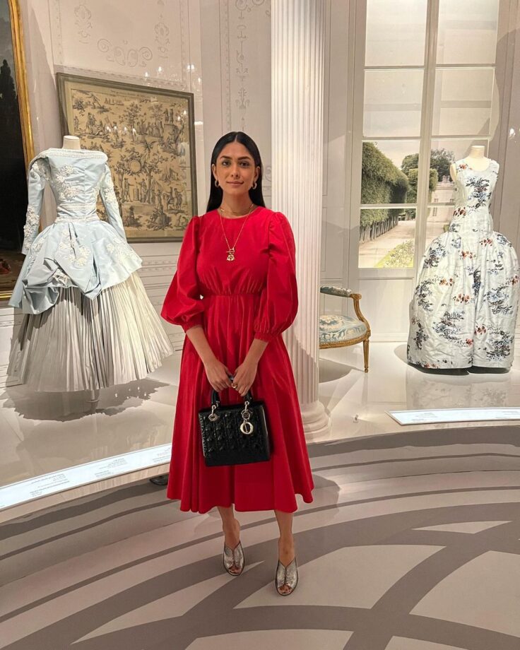 Mrunal Thakur Looks Ecstatic In Red At Dior Designer Of Dreams Exhibition - 3