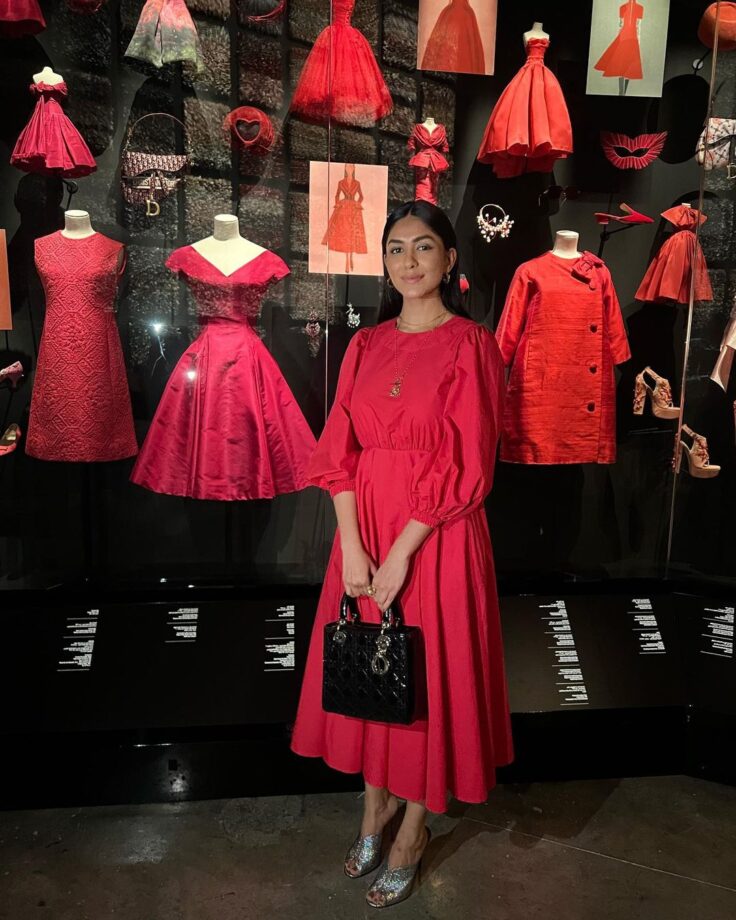 Mrunal Thakur Looks Ecstatic In Red At Dior Designer Of Dreams Exhibition - 2